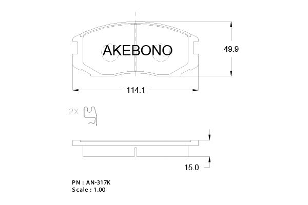 AKEBONO Első fékbetét AN-317WK_AKE