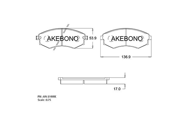 AKEBONO Első fékbetét AN-319WK_AKE