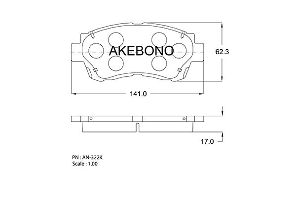 AKEBONO Első fékbetét AN-322K_AKE