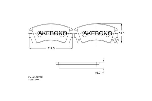 AKEBONO Első fékbetét AN-325WK_AKE