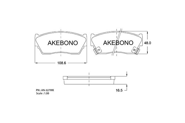 AKEBONO Első fékbetét AN-327WK_AKE