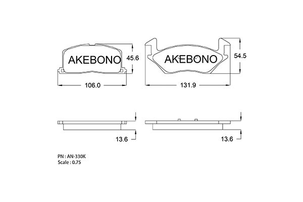 AKEBONO Első fékbetét AN-330K_AKE