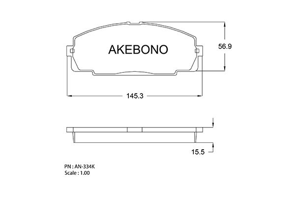 AKEBONO Első fékbetét AN-334K_AKE