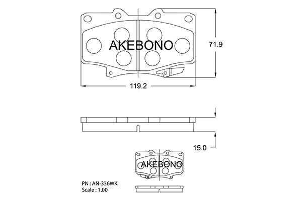 AKEBONO Első fékbetét AN-336WK_AKE