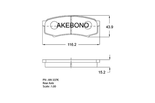 AKEBONO Hátsó fékbetét AN-337K_AKE