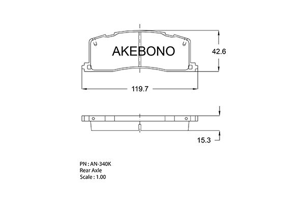 AKEBONO Hátsó fékbetét AN-340K_AKE