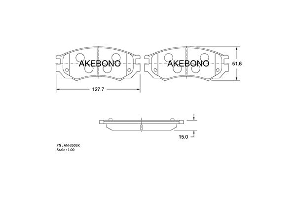 AKEBONO Első fékbetét AN-350SK_AKE