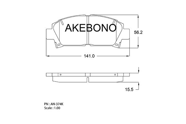 AKEBONO Első fékbetét AN-374K_AKE