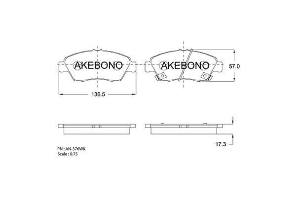 AKEBONO Első fékbetét AN-376WK_AKE