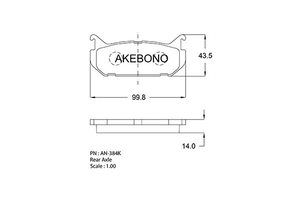 AKEBONO Hátsó fékbetét AN-384K_AKE