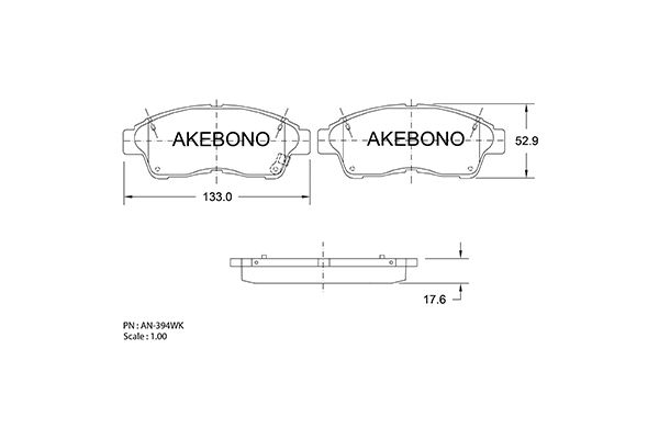 AKEBONO Első fékbetét AN-394WK_AKE