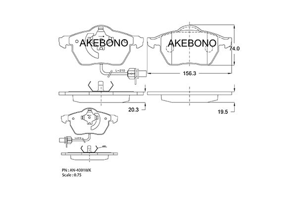 AKEBONO Első fékbetét AN-4001WK_AKE