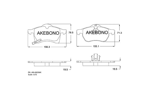 AKEBONO Első fékbetét AN-4003WK_AKE