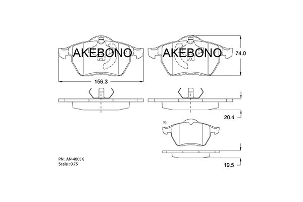 AKEBONO Első fékbetét AN-4005K_AKE