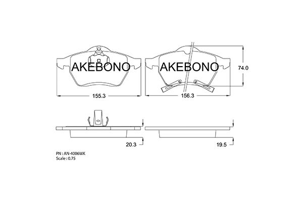 AKEBONO Első fékbetét AN-4006WK_AKE