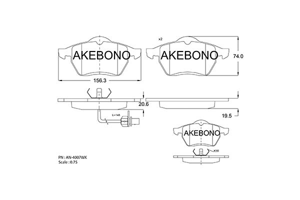 AKEBONO Első fékbetét AN-4007WK_AKE