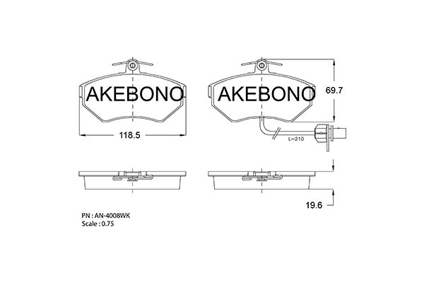 AKEBONO Első fékbetét AN-4008WK_AKE