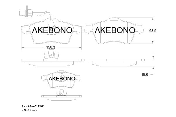 AKEBONO Első fékbetét AN-4011WK_AKE