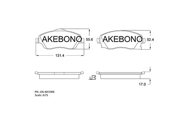 AKEBONO Első fékbetét AN-4015WK_AKE