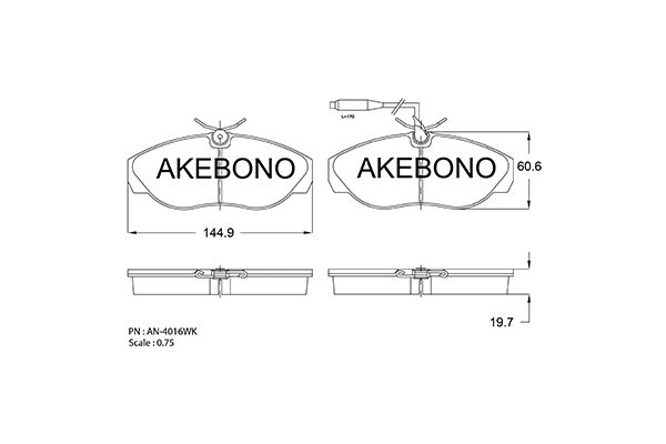 AKEBONO Első fékbetét AN-4016WK_AKE