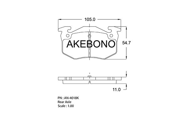 AKEBONO Hátsó fékbetét AN-4018K_AKE