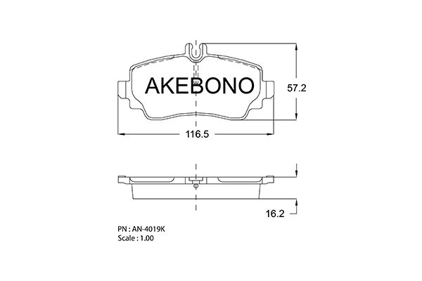 AKEBONO Első fékbetét AN-4019K_AKE