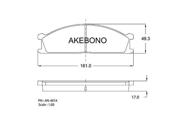 AKEBONO Első fékbetét AN-401K_AKE