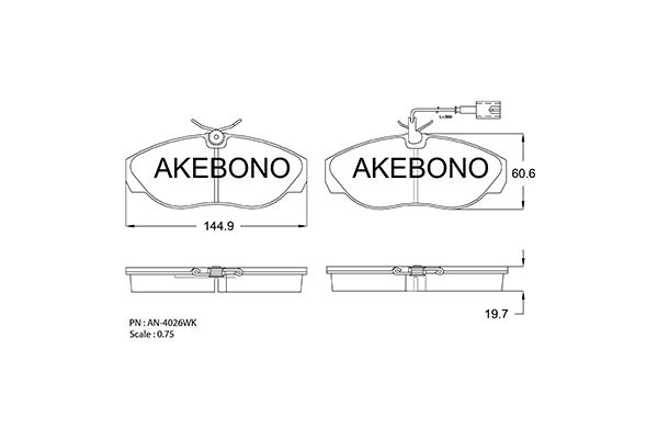 AKEBONO Első fékbetét AN-4026WK_AKE