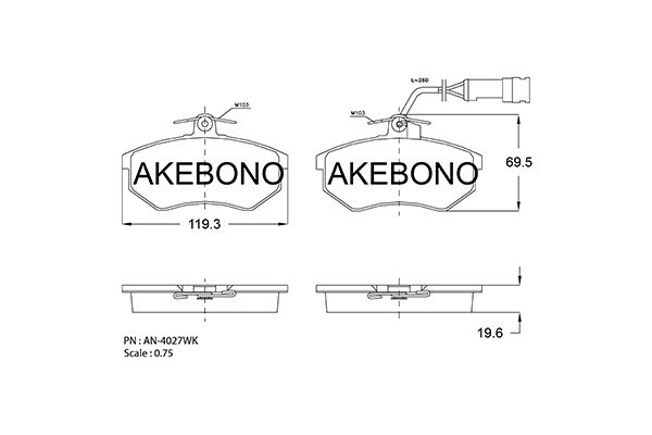 AKEBONO Első fékbetét AN-4027WK_AKE