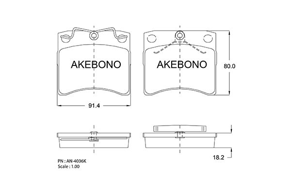 AKEBONO Első fékbetét AN-4036K_AKE