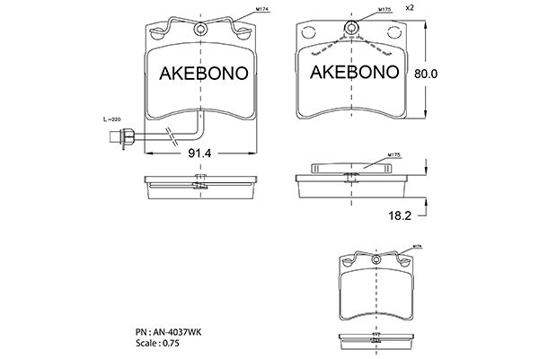 AKEBONO Első fékbetét AN-4037WK_AKE