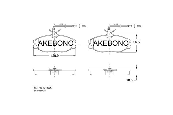 AKEBONO Első fékbetét AN-4043WK_AKE