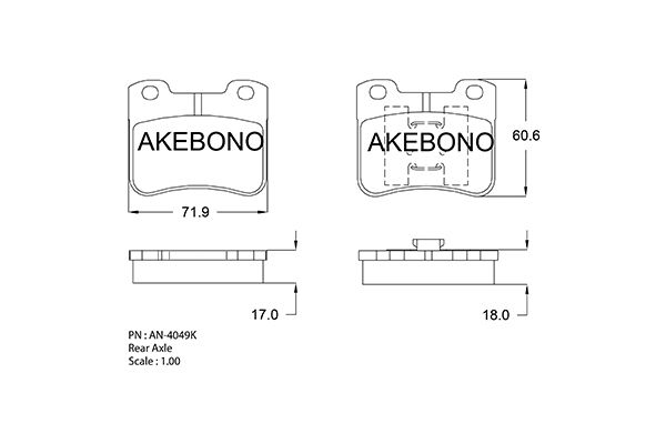 AKEBONO Első fékbetét AN-4049K_AKE