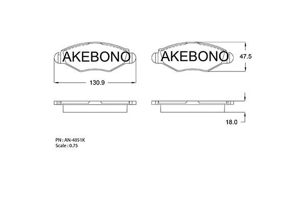 AKEBONO Első fékbetét AN-4051K_AKE