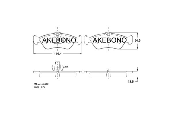 AKEBONO Hátsó fékbetét AN-4059K_AKE