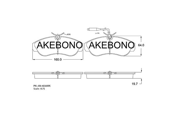 AKEBONO Első fékbetét AN-4063WK_AKE