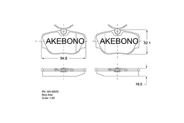 AKEBONO Hátsó fékbetét AN-4065K_AKE