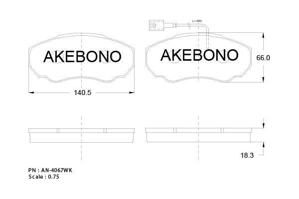 AKEBONO Első fékbetét AN-4067WK_AKE