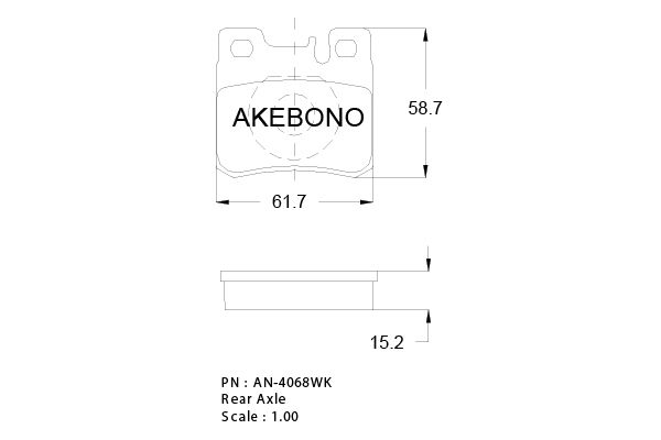 AKEBONO Hátsó fékbetét AN-4068WK_AKE