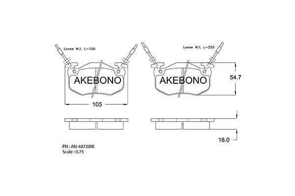 AKEBONO Első fékbetét AN-4073WK_AKE