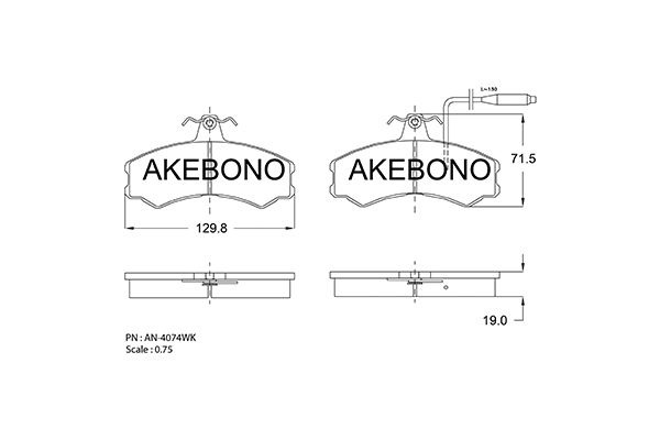 AKEBONO Első fékbetét AN-4074WK_AKE