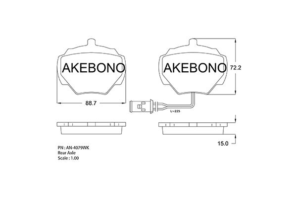 AKEBONO Hátsó fékbetét AN-4079WK_AKE