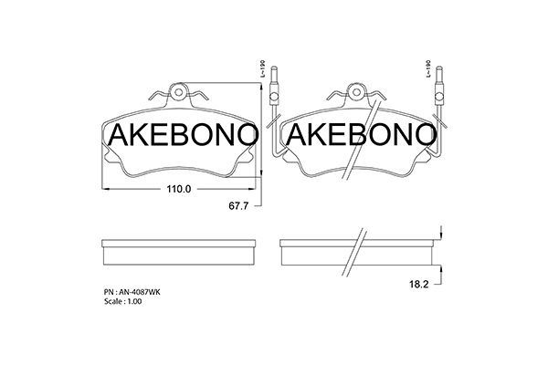 AKEBONO Első fékbetét AN-4087WK_AKE