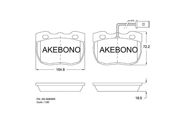 AKEBONO Első fékbetét AN-4089WK_AKE