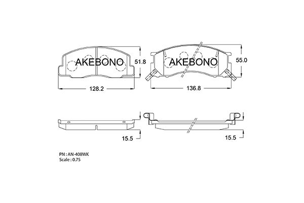 AKEBONO Első fékbetét AN-408WK_AKE