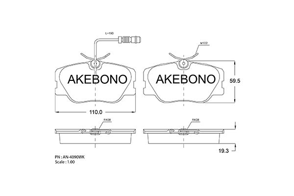 AKEBONO Első fékbetét AN-4090WK_AKE