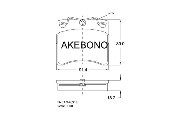 AKEBONO Első fékbetét AN-4091K_AKE