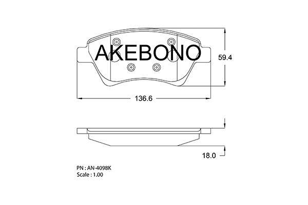 AKEBONO Első fékbetét AN-4098K_AKE