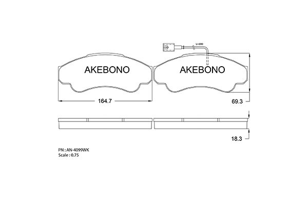 AKEBONO Első fékbetét AN-4099WK_AKE