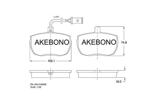 AKEBONO Első fékbetét AN-4106WK_AKE